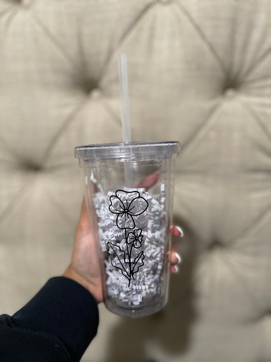 Birth Flower Tumbler